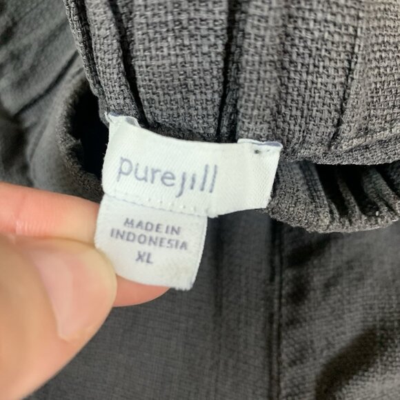 J. Jill Pure Jill Black Tencel Cropped Joggers XL Soft Pull On Relaxed Fit - Picture 3 of 4